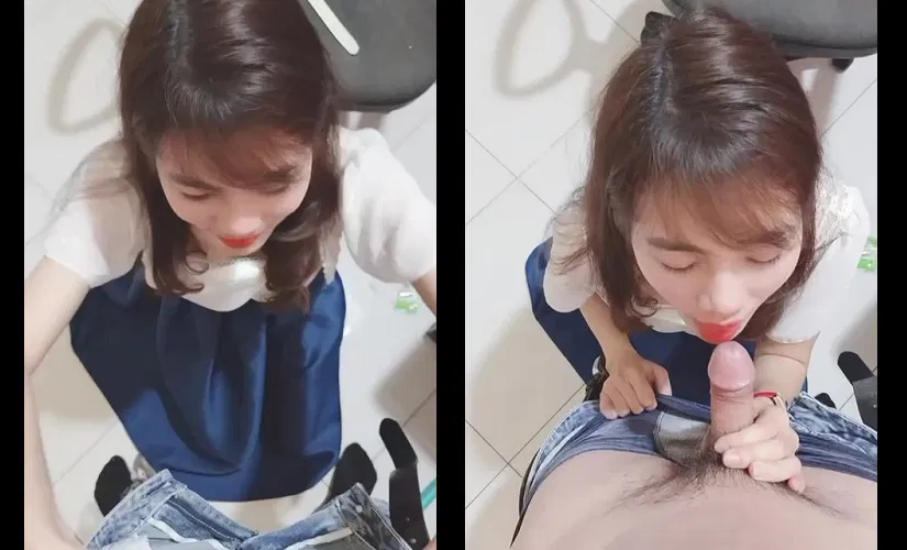 Em nhân viên văn phòng tranh thủ buổi trưa bên anh